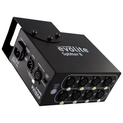 EVOLITE DMX Splitter 8-Kanal Booster DMX Split, professioneller DMX-Splitter