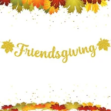 KatchOn Glitter Happy Friendsgiving Banner - 10 Feet No DIY | Happy Friendsgi...