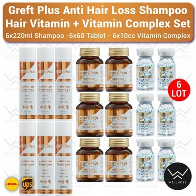 Greft Plus Anti Hair Loss (Shampoo + Tablet + Vitamin Complex Serum) Set -6LOT