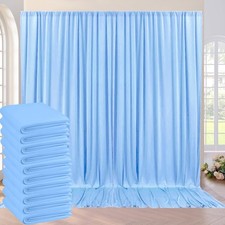 50ft 10ft Baby Blue Wrinkle Free Backdrop W5ftxH10ft 10 Panels,