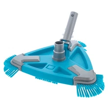 Deluxe Weighted Triangular Pool Vacuum Head with Side Brushes, Swivel Connection
