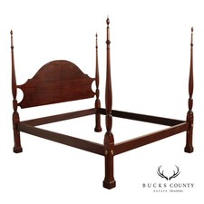 Custom Quality Federal Style Carved Mahogany California King  Poster Bed Frame