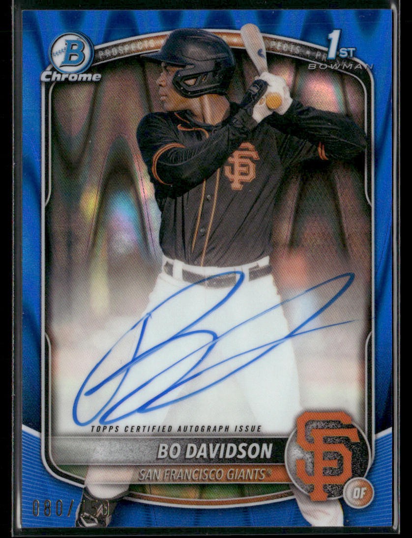 2025 Bowman Chrome Bo Davidson #CPA-BD Blue RayWave 080/150 1st Bowman Auto