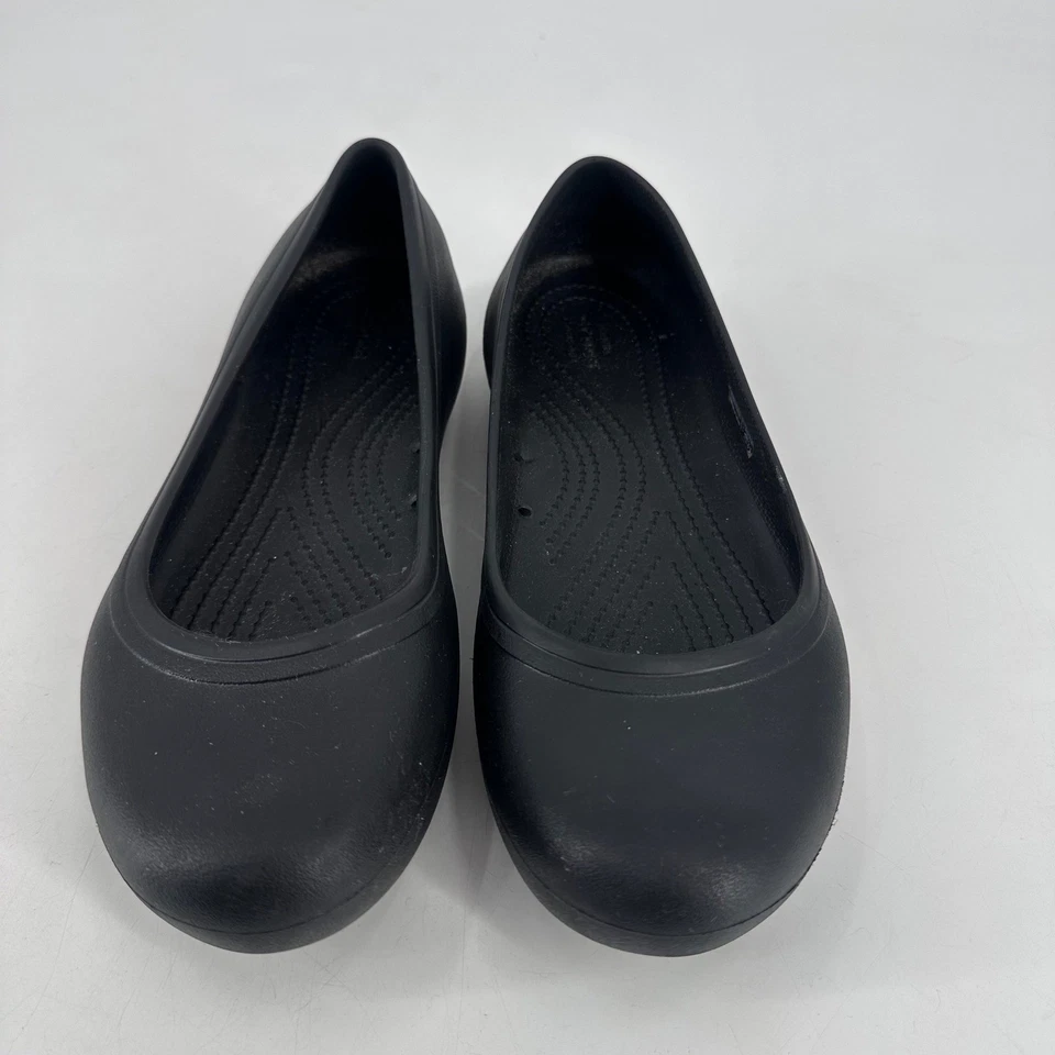 Crocs Women Slip Resistant Ballet Flats Black Size 10 Non Marking Marnee - Image 2 of 4