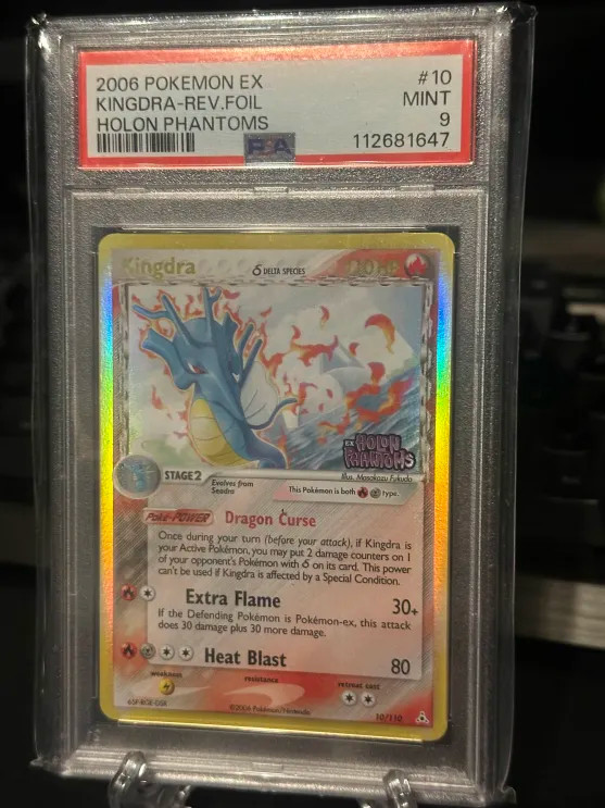 PSA 9 Mint 2006 POKEMON EX HOLON PHANTOMS #10 Kingdra REVERSE HOLO FOIL RARE
