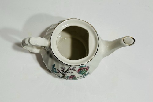 VTG Sadler Porcelain Teapot w Lid Floral Design Gold Trim England - Picture 6 of 13