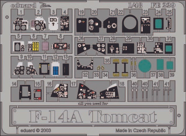 Eduard Accessories Fe229 - 1:48 F-14A Tomcat - ÄTzsatz - Neu-image