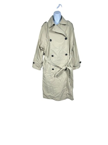 EVERLANE The ReNew Long Trench Coat - Beige Belted Waist Women's Size Large - Picture 2 of 10