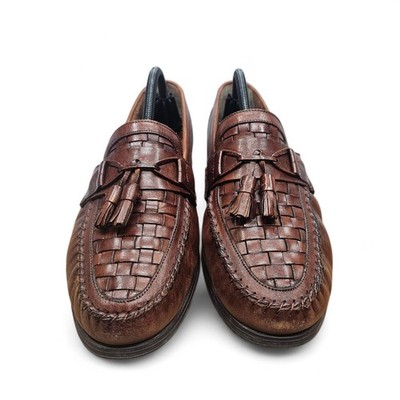 Giorgio Brutini Glove Mens 10 EEE Brown Woven Leather Tassel  display picture 3