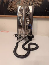 2007 Crosley Brush Chrome Push Button Wall Mount Telephone-Model CR55-Untested