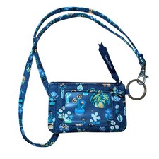 Vera Bradley Plants Zipper Pouch / ID Case with Key Ring and Lanyard