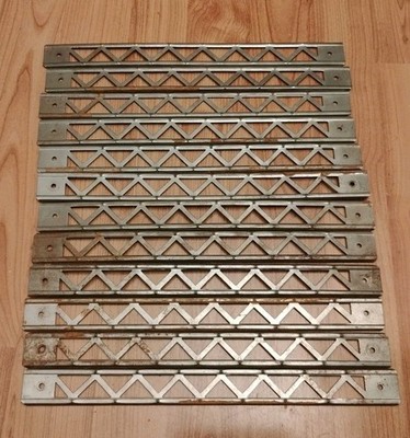 Early Gilbert Erector Set Part P-32 Nickel Plated 12'' Girder Lot of 12