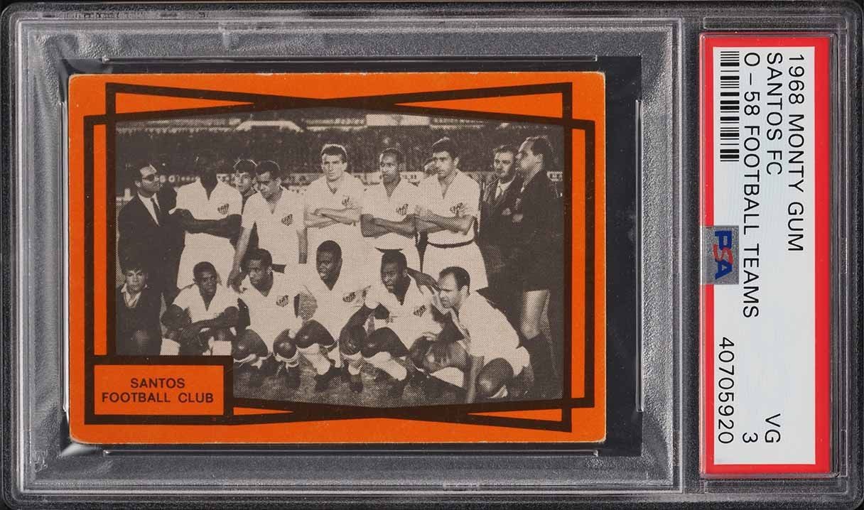 1968 Monty Gum Brazil Soccer Team Santos W/ Pele PSA 3 VG 40705920
