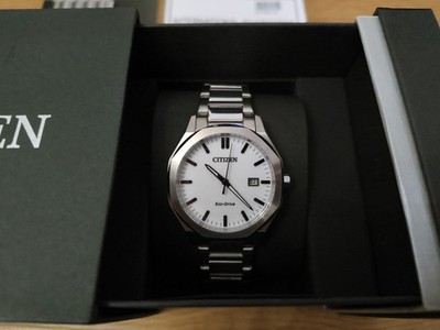 Citizen Eco Drive Armbanduhr weiß, 38mm Solar betrieben, Edelstahl mit Datum