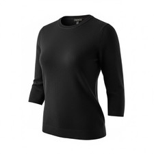 Talbots Cashmere Sweater Womens M Black Pullover Minimalist Quiet Luxury