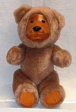 Vintage FTD Collector's Series Wooden Face Plush Teddy Bear Fully Jointed 10"