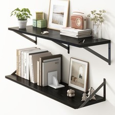 Floating Shelves, 10 Inch Deep Floating Shelves, Farmhouse 36"W x 10"D Black