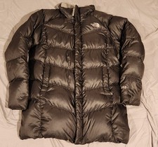 The North Face 550 Down Zip Puffer Jacket Gray Girls Size L 14/16