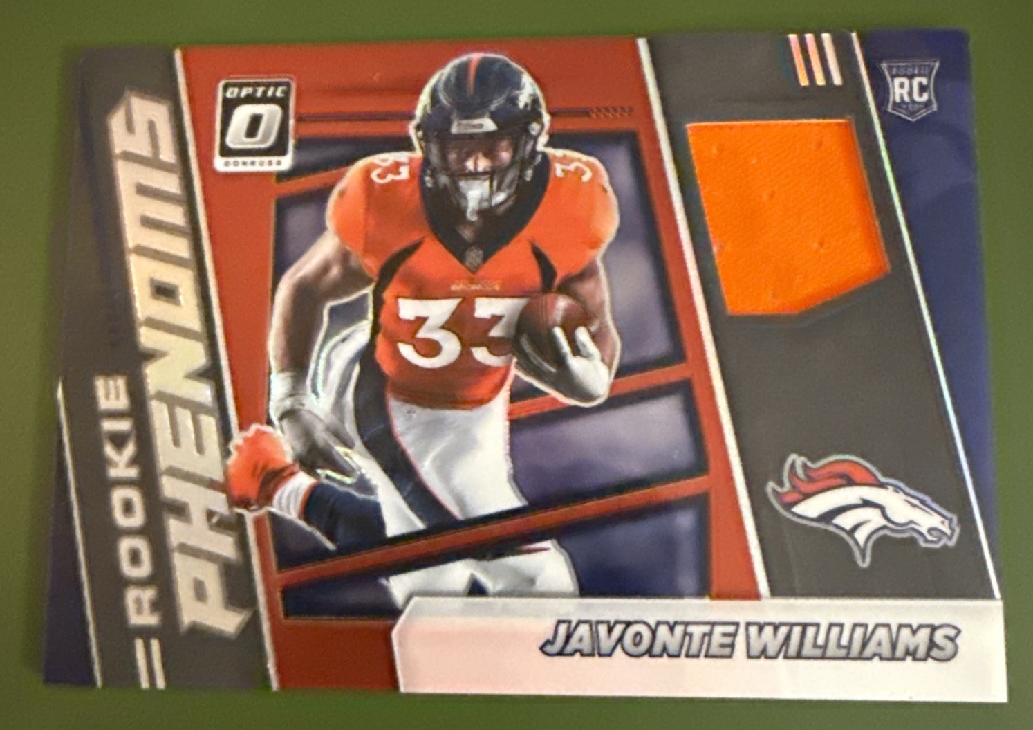 Javonte Williams Panini Donruss Optic Rookie Phenoms Horizontal Memorabilia #RPH15 Base