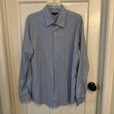 Peter Millar Crown Crafted Button Front -  XLARGE - Blue/White Plaid