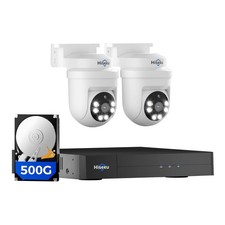 Hiseeu 3K PTZ Wired Security Camera System with Color Night Vision PTZ Camera