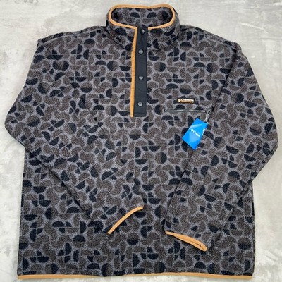 COLUMBIA Helvetia II Printed Half Snap Fleece Pullover Men s 2XL Geometric NWT