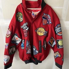 Rare Vintage Jeff Hamilton Patch NBA Basketball Varsity Jacket 