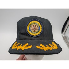 American Legion Black Snapback Hat Gold Scrambled Eggs Brim USA Made Cap