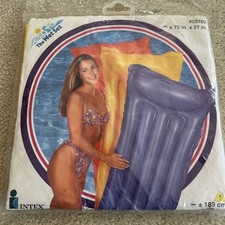 Vintage INTEX The Wet Set Air Mat Inflatable Pool Float Yellow 72" x 27"