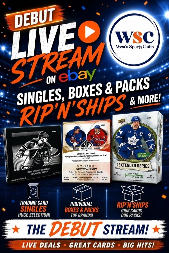 $1 Starts Hockey Singles Jerseys, Patches, Rookies, Cup & more !!