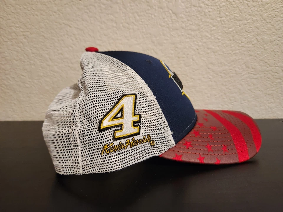 Gorra de malla Busch Beer Kevin Harvick Logo #4 New Era Nascar Snapback Trucker nueva con etiquetas Foto 3 de 4