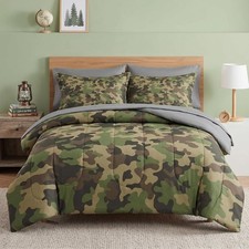 Queen Size Military Hunting Camouflage Comforter Set with Sheets 7 Piece