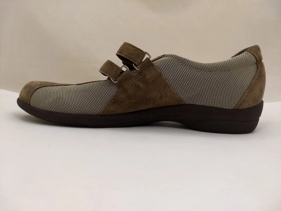 Sapatos de caminhada Munro Sport Jolie feminino 7 AA tecido marrom estreito camurça sem salto - Imagem 3 de 4