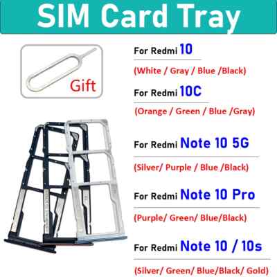 For Redmi 10C Note 10S 10 Pro 5G SIM Card Holder Tray chip Slot Holder Adapter