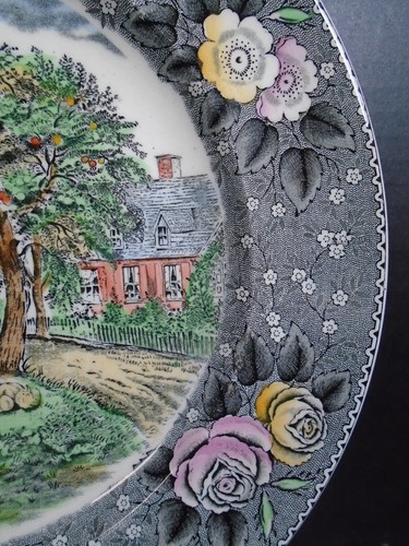 Adams Plate ~ AMERICAN HOMESTEAD AUTUMN ~ Engravings for the People N Currier - Picture 3 of 8