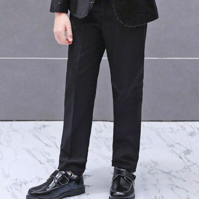 Boys Kids Children Wedding Pants Formal School Trousers Adjustable Waist