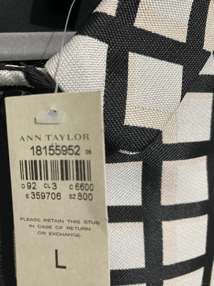 Ann Taylor Lightweight Coat Womens L / Black/Gray Button Front Fully Lined - Image 3 of 4