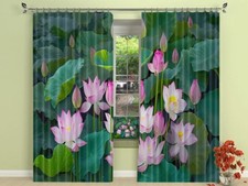 3D Fresh Lotus 45 Blockout Photo Curtain Print Curtains Drapes Fabric Window AU