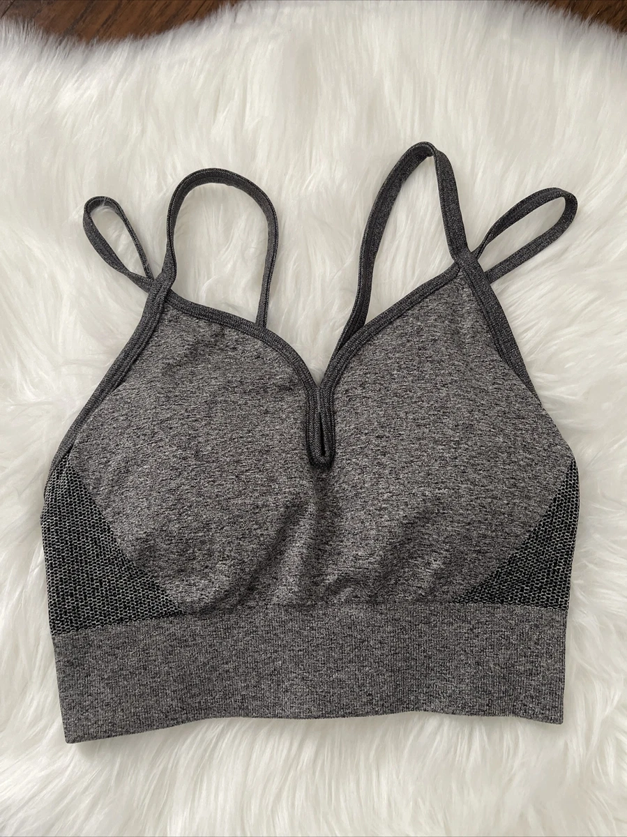 Zella Body Seamless Sports Bra Crop Tank Heathered Gray Padded Women’s Size  M