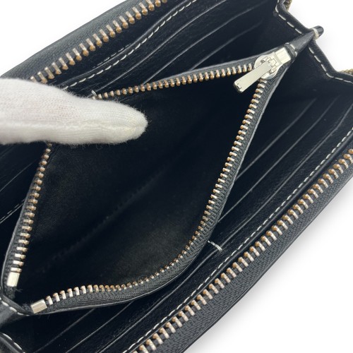 Marc Jacobs Black Leather Zip-Around Wallet with Logo & Barcode Print - Picture 7 of 16
