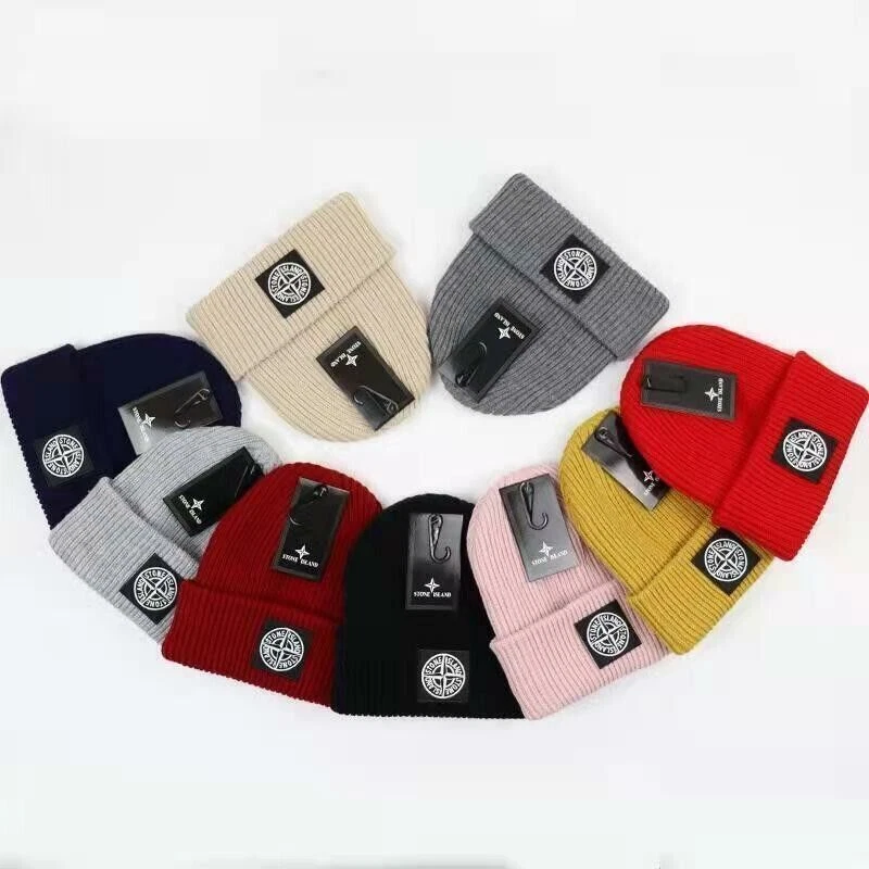 Knitted Mens Womens Stone Winter Warm Thick Cap Cuffed Knit Stretch Beanie Hat - Image 3 of 4