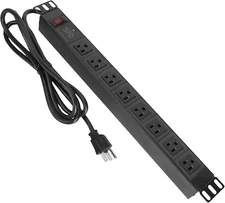 8 Outlet Rack Mount PDU Power Strips with Surge Protection-1200J, 10Ft 14AWG Cor