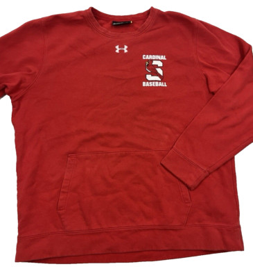 Under Armour Cardinal Baseball Red Crew Neck Sweatshirt Men's 2XL Loose Fit