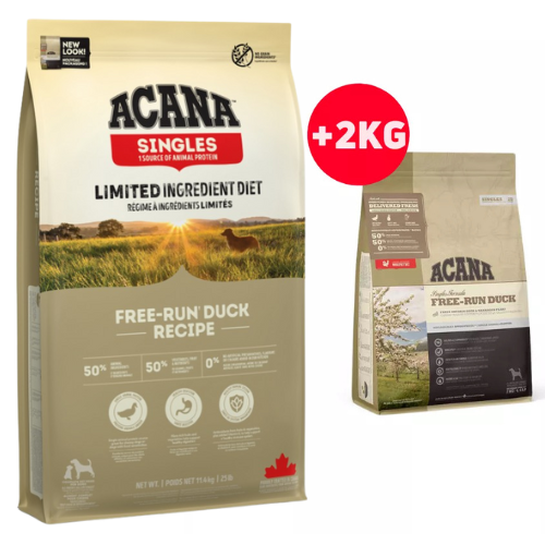 Acana Free-Run Duck Hundefutter Ente Getreidefrei 13,4Kg (11,4Kg + 2Kg)-image