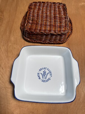 WEISSE/BLAUE SCHALE IM KORB FÜR HERZHAFTE/SÜSSE SNACKS - 7 ZOLL - QUALITÄT - GEBRAUCHT
