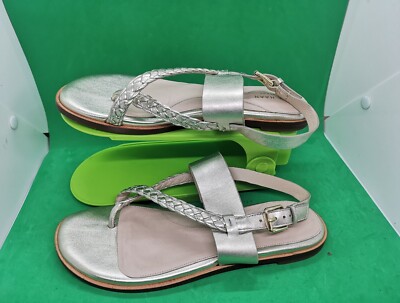Cole Haan Anica Leather Flats Slingback Buckle Sandals Women's Size 8B Golden 