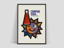 Campari Soda Retro Advertising Vintage Wall Art Print. Great Vintage Decor