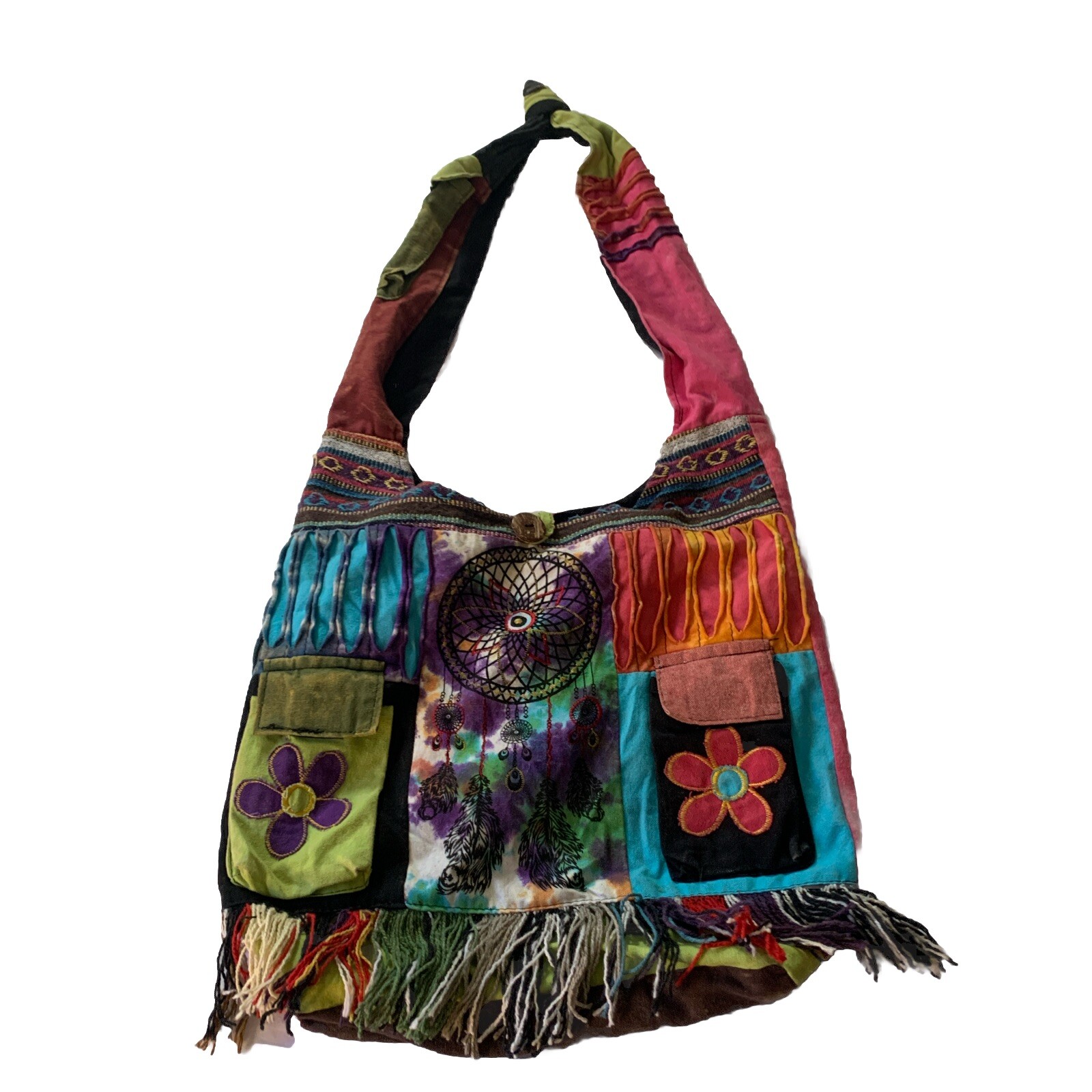 Rising International Boho Patchwork Shoulder Tote… - image 1