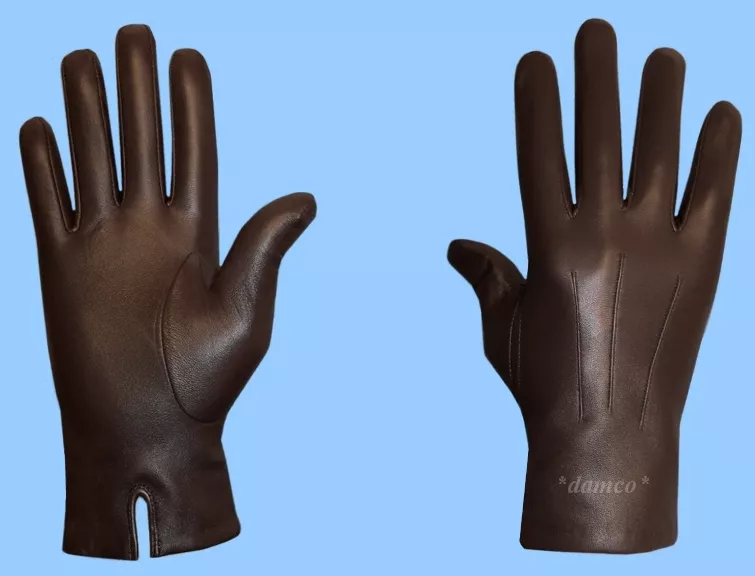 NEW MENS size7.5 extra small UNLINED GENUINE BROWN LAMBSKIN