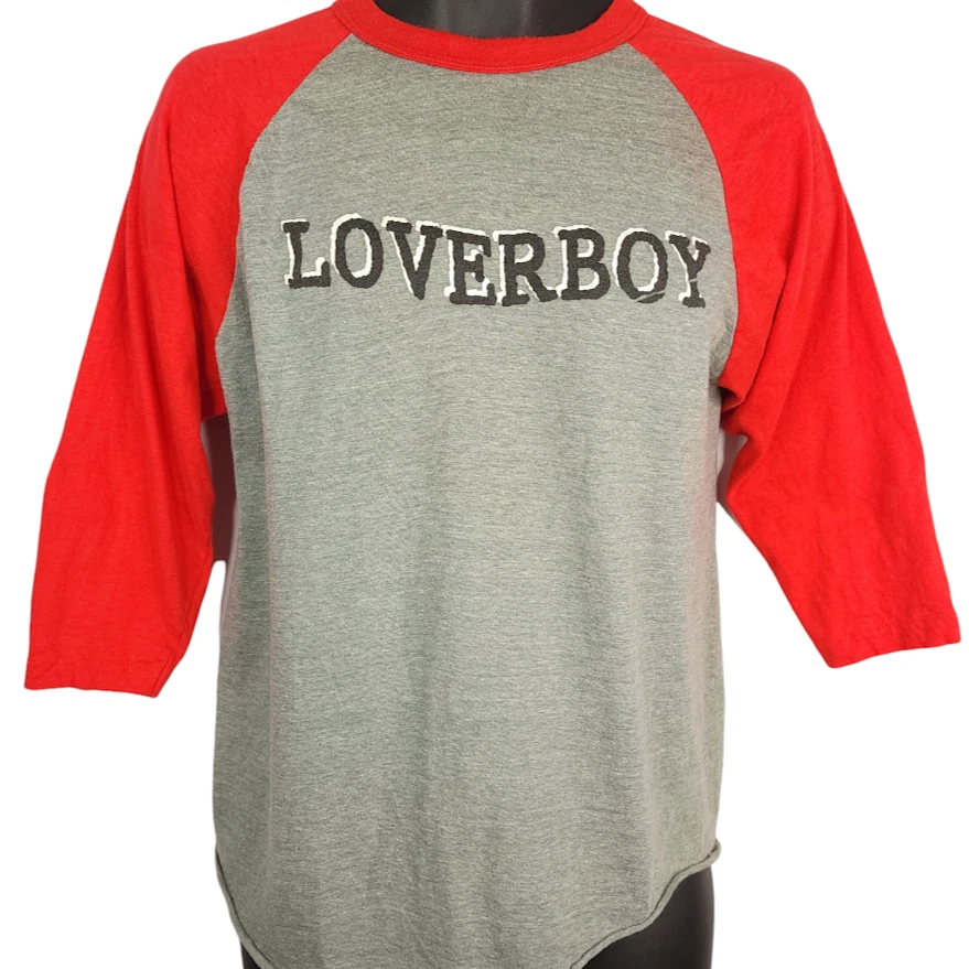 Loverboy T Shirt Vintage 80s 1981 Get Lucky Tour Raglan Tee Size